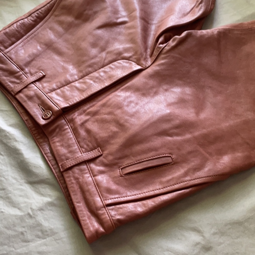 Mackage Manuel sz 28 lamb leather brick colour shorts - Picture 7 of 14